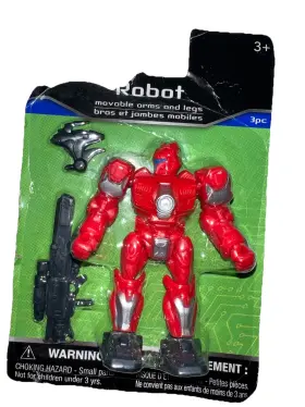 Action 195464159514 1 Ship N 24 Hours New-your Hero Inch Red Robot . Movable Arms/legs. 3