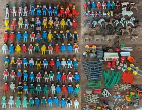 Toy-3423 Action Vintage Playmobile Toy Lot Over 150 Mixed Figures Animals Accessories