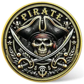 Cy213d Cyoung Pirate Challenge Coin Adventure-themed Zinc Alloy With Treasure Map