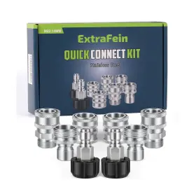Pwsqck008 Extrafein Premium Pressure Washer Quick Connect Kit - M22 Swivel To 3/8ftft 3/... Fast Ship