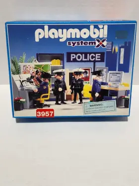 3957 Geobra Playmobil Police Station Headquarters System X New Rare Vintage 1997