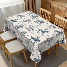 Jiankesen-zhuobu-a-07 Jiankesen Cowboys Horse Western Tablecloth Rectangle Vintage West Desert American Wild