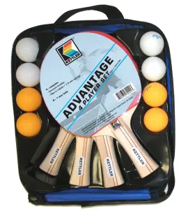 7244-100 Kettler Advantage Indoor Table Tennis Bundle 4 Player Set Rackets/paddles