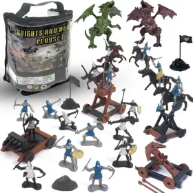 0015b-d Liberty Imports 0015b-d/d-6 Medieval Knights And Dragons Figures Playset 42 Plastic