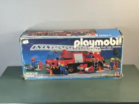 9752 Mattel Vintage Playmobil Fire Truck Rescue Series 1984 - Euc Incomplete