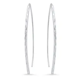 Mce8412-parentms Max Stone Sterling Silver Diamond Cut Threader Earrings