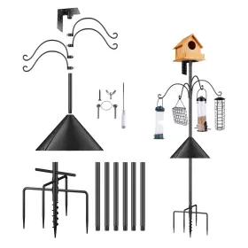 Optimech 788033936441 92 Inch Bird House Pole For Garden Feeder Poles With Squirrel