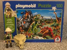 Playmobil 001504560423 Puzzle With Original Figure 100 Pcs Dinosaurs 56042 2016 Complete