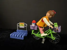 Playmobil 008789032034 3203 City Shopper On Bike With Baskets 2002 Complete
