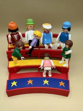 Playmobil 008789034526 Romani Circus Replacement Red And Yellow Seating Section With 8 Figures