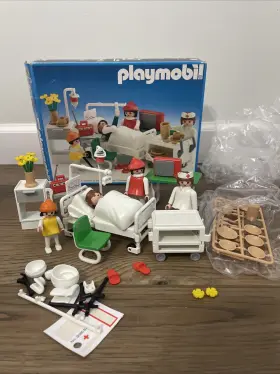 Playmobil 008789034953 Vintage Toy Hospital Room Play Set #3495 Complete Opened Box 1985