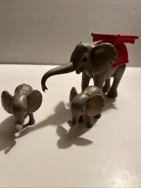 Playmobil 008789035196 Lot Circus Elephant Baby Elephants Covering Rug Blanket Ride On Guc
