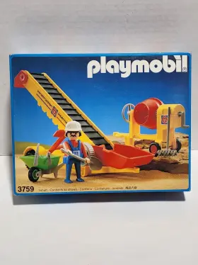 Playmobil 008789037596 3759 Concrete Cement Construction Worker Vintage 1988 New In Box