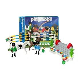 Playmobil 008789038548 3854 Horse Jumping Set Vintage 1996 Figures Horses Box Lot Equestrian