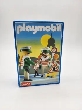 Playmobil 008789039064 Vintage 3906 Police Traffic Cops Stop Sign Figures New In Box Rare