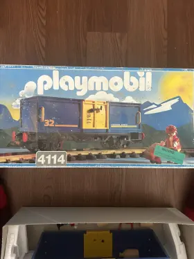 Playmobil 008789041142 Railway Train 4114 Container Express Cart Wagon 1995 With Box Complete