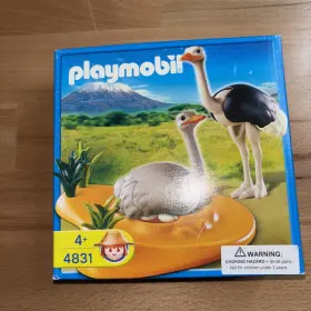 Playmobil 008789048318 New # 4831 Ostrich Family With Nest / Safari Landscape/ Sealed