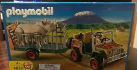 Playmobil 008789048325 Zoo African Wildlife Ranger S Vehicle With Rhino 2008 Rare Set #4832