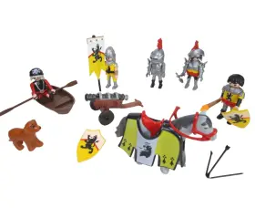 Playmobil 008789048714 Lion Knights Troop 4871 Medieval Castle Horse Set Pirate Rowboat