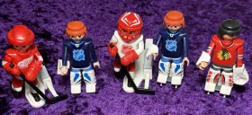 Playmobil 008789050762 Nhl Hockey Player Lot Goalie Detroit Red Wings Black Hawks Figure