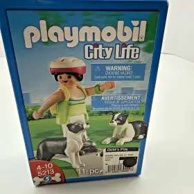 Playmobil 008789052131 Border Collie Dog Family Puppy Dogs With Skater Girl City Life 5213