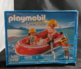 Playmobil 008789054395 5439 Swimmer And Raft Figures Child Mother Inflatable Boat Red Snorkel