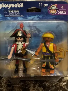 Playmobil 008789058027 New 5802 Pirates 11 Piece Toy Set Pirate Ship Captain Monkey Duo Pack
