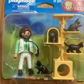 Playmobil 008789058225 5822 Veterinarian Vet Animal Doctor And Cats Duo Pack Kittens Tree Nrfp