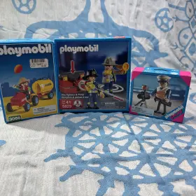 4900 Playmobil 008789058294 Lot Of 3 New Sealed 3066 5829 Fire Fighter Police Tractor