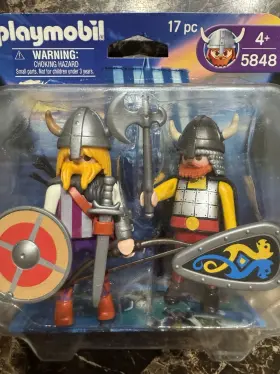Playmobil 008789058485 New 5848 Viking Warrior Toy Play Set Duo Pack Figure 17 Piece Nip