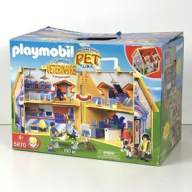 Playmobil 008789058706 Take Along Pet Clinic Playset 100 Pc #5870 Box Age 4 Vintage 2008
