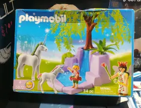 Playmobil 008789058720 Rare Sealed 2008 5872 Fairy Tale Unicorn Waterfall Set W Box