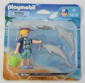 Playmobil 008789058768 B7 2008 Dolphin Swimmer Trainer 5876 Toy Set