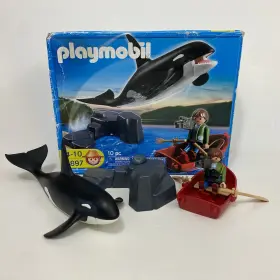 Playmobil 008789058973 5897 Whale Watching Set Complete With Box Orca Killer Retired
