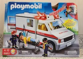 Playmobil 008789059529 Ambulance 5952 20 Pc Light Sound 2010 Geobra Sealed