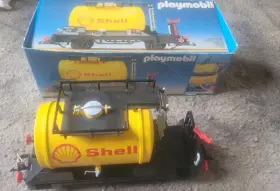 4107 Playmobil 008789061034 Vintage Shell Tanker Train Car With Box 1985