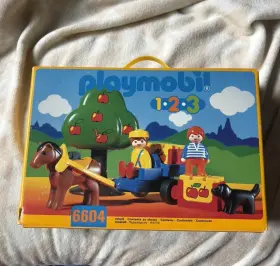 Playmobil 008789066046 Vintage Rare 1996 1 2 3 6604 Apple Orchard Wagon Complete Set Farm Toy
