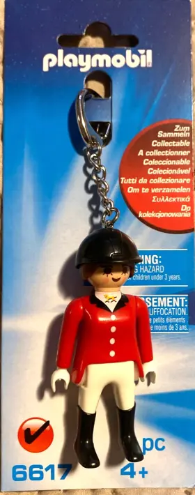 Playmobil 008789066176 6617 Set Keychain Backpack / Bag Clip Jockey Horse Riding
