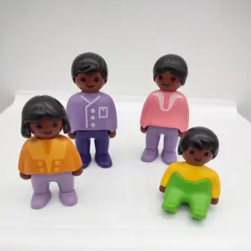 Playmobil 008789066329 Rare 123 Set 6632 African American Black Family Of 4