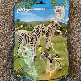 Playmobil 008789066411 New Toy Zebra Family Of 3 Wild Animals With Baby Set 6641