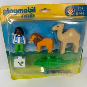 Playmobil 008789067449 123 6744 Veterinarian With Wildlife Animals New Lion Camel Alligator