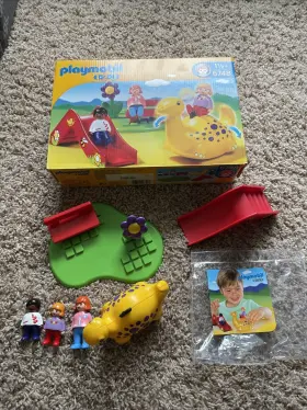 Playmobil 008789067487 123 Park Square Playground 6748 Play Set Toy Complete Slide Dino Box