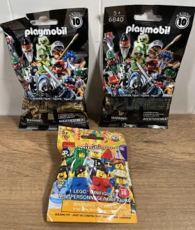 Playmobil 008789068408 Set Of 2 Series 10 Figures Blind Bag #6840 And Lego 18 Minifig