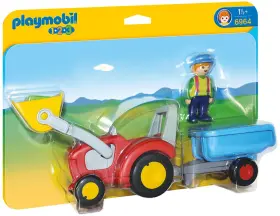 Playmobil 008789069641 1.2.3 Tractor With Trailer Set #6964