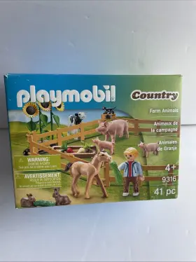 Playmobil 008789093165 Geobra 9316 Country Farm Animals 41 Pc Play Set-new In Box