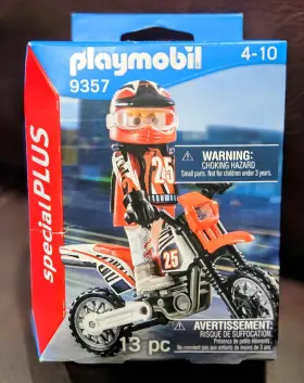Playmobil 008789093578 Special Plus Motocross Rider 13 Pc Accessory Set #9357 Retired Mint