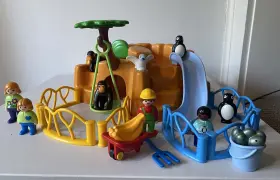 Playmobil 008789093776 Rare 1-2-3 Zoo #9377 Play Set Monkeys Penguin