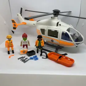Playmobil 008789700483 City Life 70048 Hospital Emergency Helicopter 95% Complete