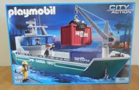 5253 Playmobil 008789709530 Harbour Cargo Ship With Loading Crane -new/sealed/retired