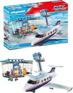 Playmobil 008789711533 City Action 71153 Airport With Airplane Includes Toy Plane Detac